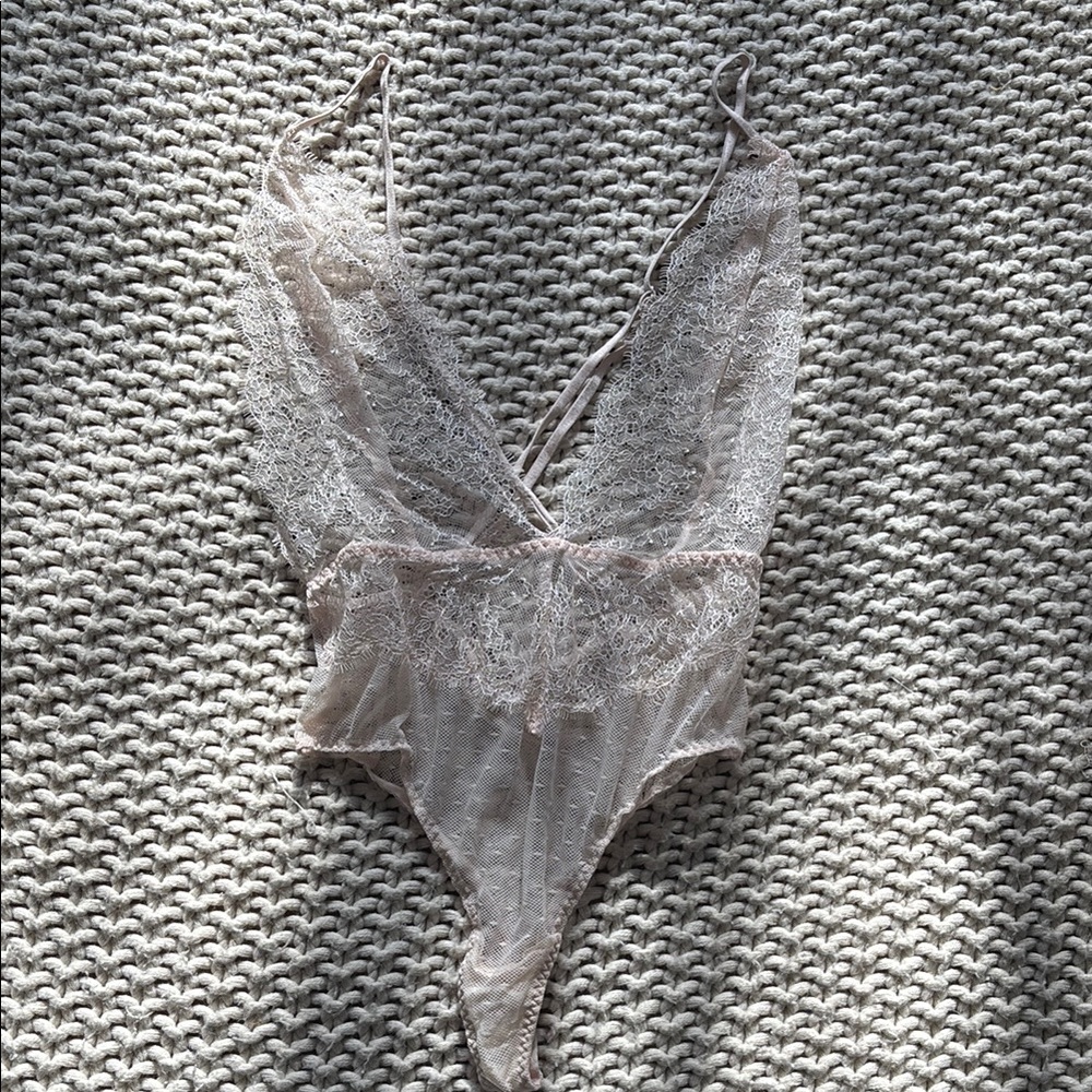 Victoria's Secret Light Pink Lace Bodysuit